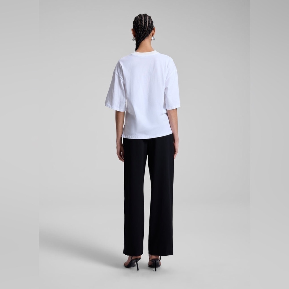 NWT A.L.C. Albie Cotton Jersey White Tee Size S $145 - Picture 2 of 10